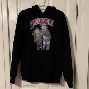 Black Graphic Hoodie, Size L, Smoke Free Home